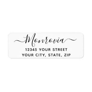 Modern Script Return Address Label