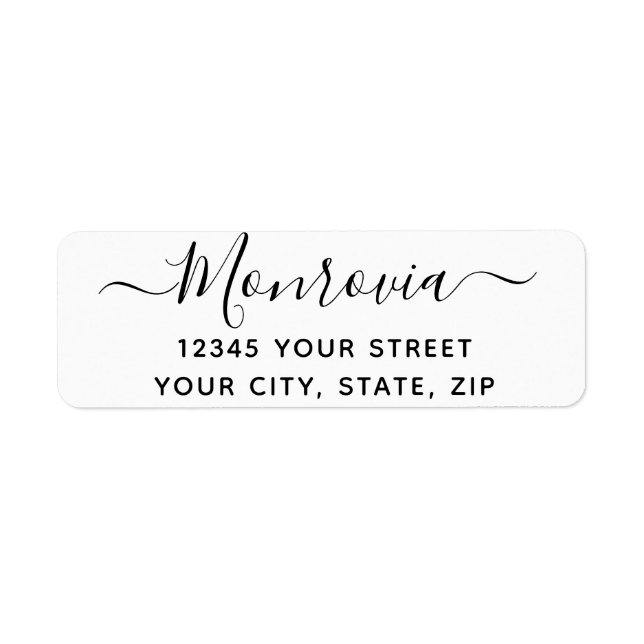 Modern Script Return Address Label (Front)