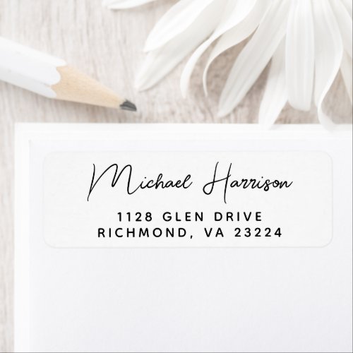 Modern Script Return Address Label