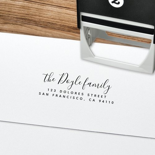 Modern Script Return Address Self-Inking Stamp Modern Script Return Address Self-Inking Stamp