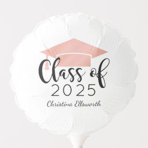Modern Script Rose Gold 2025 Custom Graduation Balloon