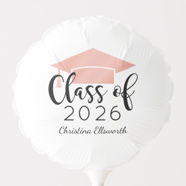Modern Script Rose Gold 2026 Balloon (Front)