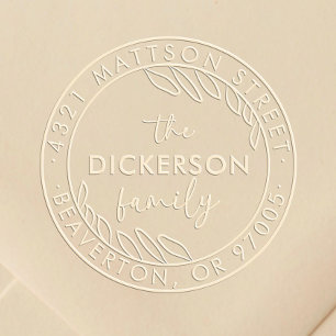 Modern Script Round Family Return Address Embosser