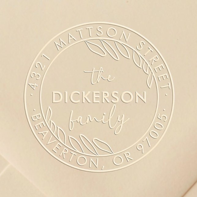 Modern Script Round Family Return Address Embosser (Creator Uploaded)