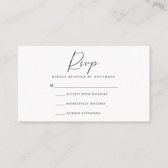 Modern Script RSVP Card (Front)