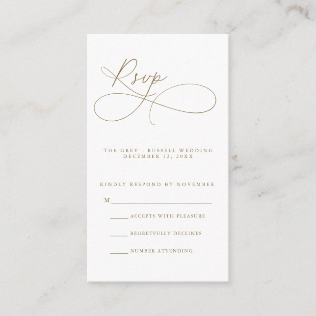 Modern Script RSVP Card (Front)