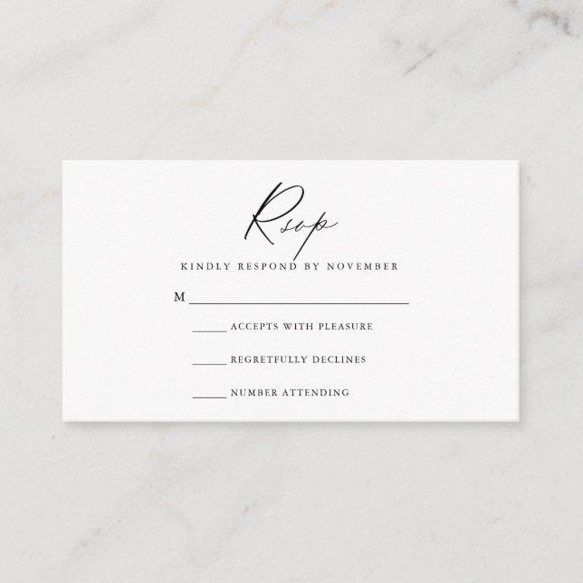 Modern Script RSVP Card (Front)