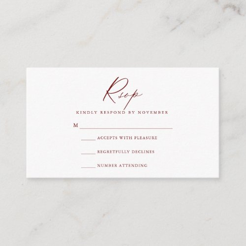 Modern Script RSVP Card