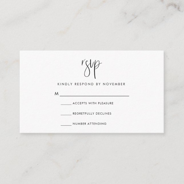 Modern Script RSVP Card (Front)