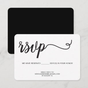 Modern Script RSVP Seat reservation Reply email Card