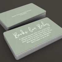 Modern Script Sage Green Baby shower Book Request