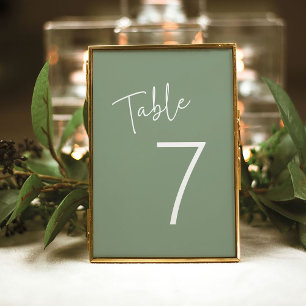 Modern Script Sage Oh Baby Simple Baby Shower Table Number
