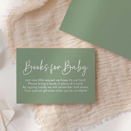 Modern Script Sage Oh Baby Simple Books For Baby Enclosure Card