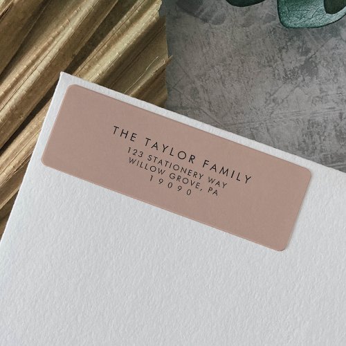 Modern Script  Salmon Family Return Address Label