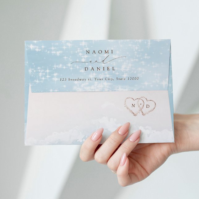 Modern Script Sand Hearts Beach Return Address Envelope (Modern Script Sand Hearts Beach Return Address Envelope)