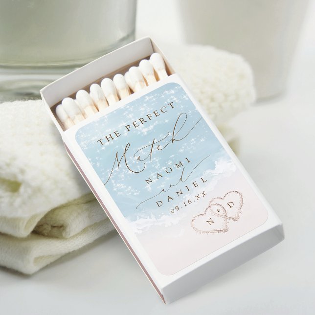 Modern Script Sand Hearts The Perfect Wedding Matchboxes (Modern Script Sand Hearts The Perfect Wedding Matchboxes)