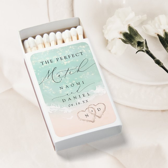 Modern Script Sand Hearts The Perfect Wedding Matchboxes (Modern Script Sand Hearts The Perfect Wedding Matchboxes)