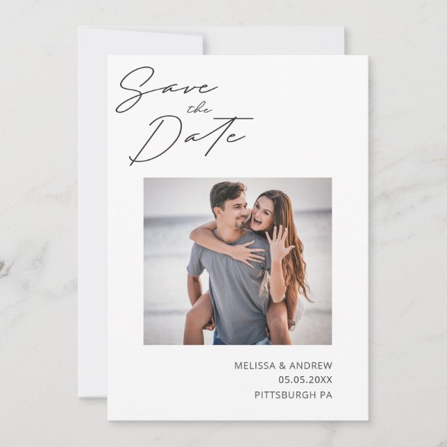 Modern Script Save the Date (Front)