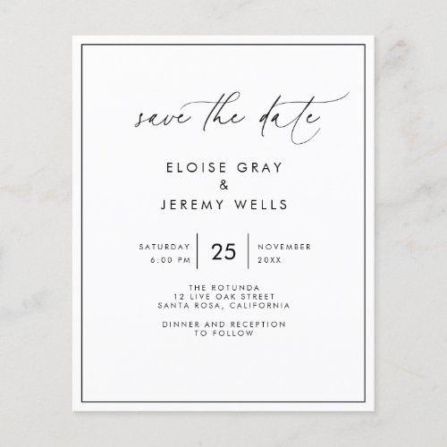 Modern Script Save the Date