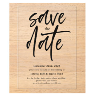 Modern Script Save the date 
