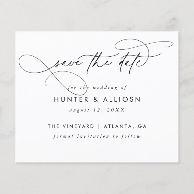 Modern Script Save the Date (Front)