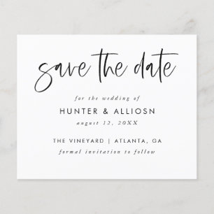 Modern Script Save The Date   Budget  Flyer