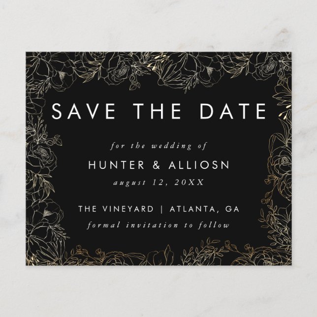 Modern Script Save The Date | Budget  Flyer (Front)