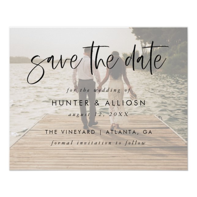 Modern Script Save The Date | Budget  Flyer (Front)