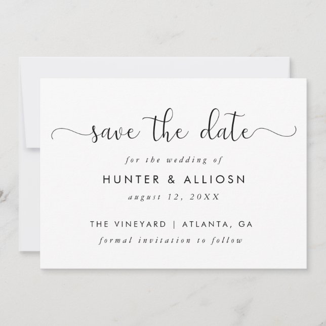 Modern Script Save The Date | Budget  Flyer Invitation (Front)