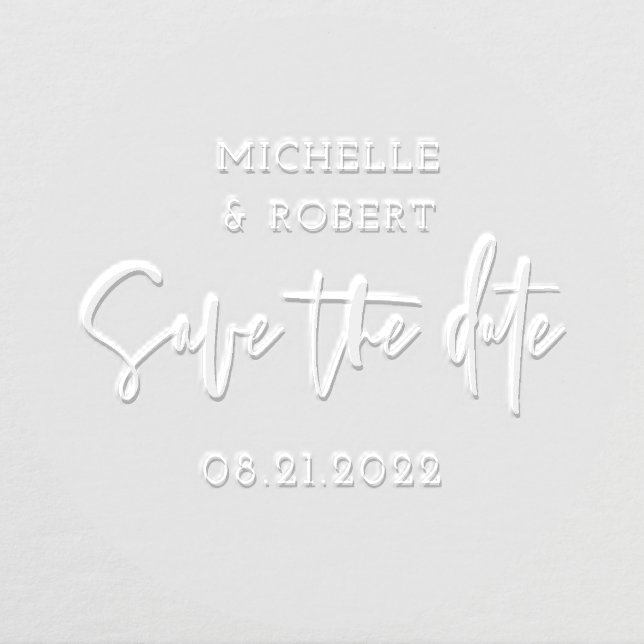modern script save the date monogram  embosser (Design)