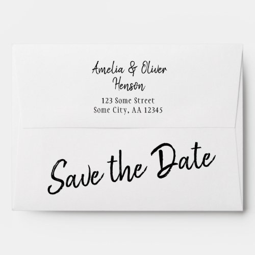 Modern Script Save the Date Return Address Wedding Envelope