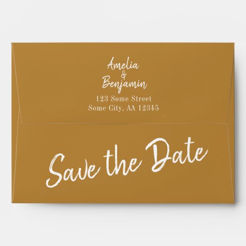 Modern Script Save the Date Return Address Wedding Envelope
