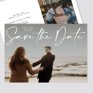 Modern Script Save The Date Wedding Invitation