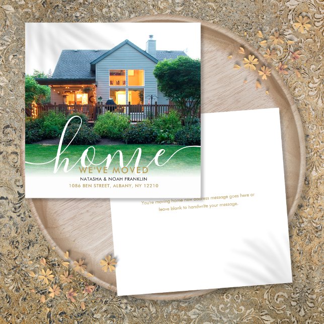 Modern Script Script New Home Photo Announcement (Modern Script Script New Home Photo Announcement)