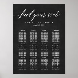 Modern Script Seating Chart Poster