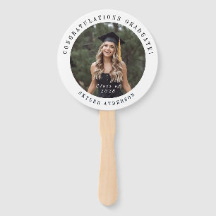 Modern Script Senior Photo Graduation Hand Fan