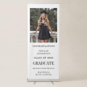Modern Script Senior Photo Graduation Retractable Banner