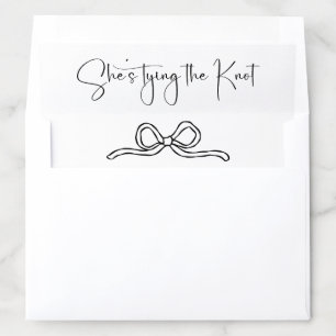 Modern Script She's Tying The Knot Bridal Shower Envelope Liner