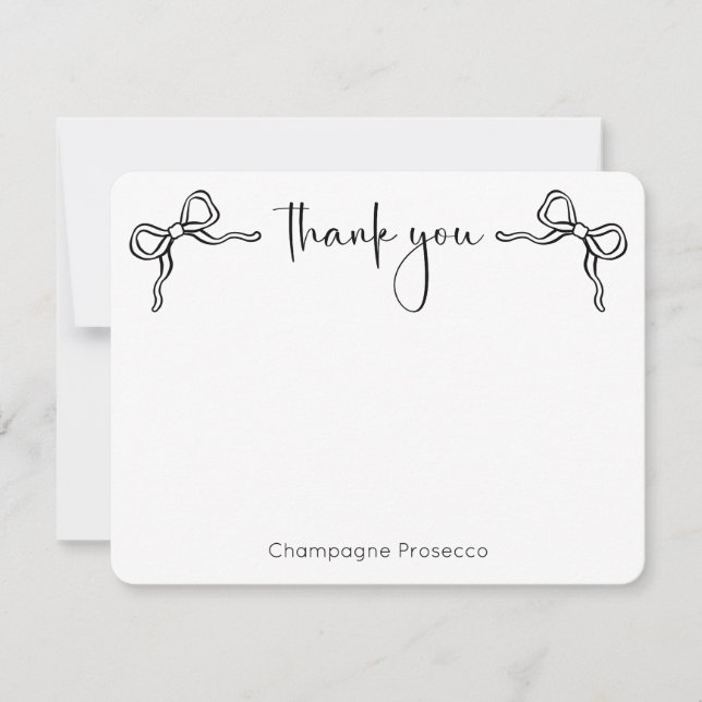 Modern Script She's Tying The Knot Bridal Shower Thank You Card (Front)