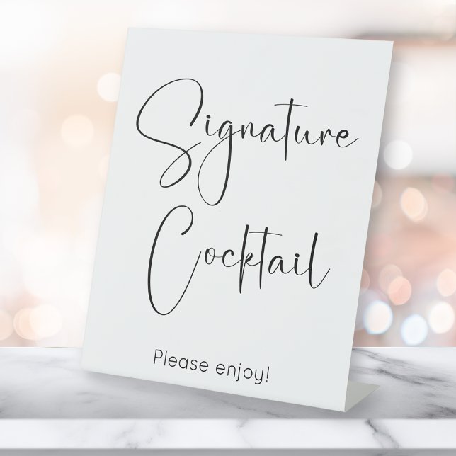 Modern Script Signature Cocktail Pedestal Sign (Creator Uploaded)