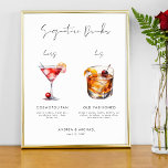 Modern Script Signature Drinks Bar Wedding Sign at Zazzle