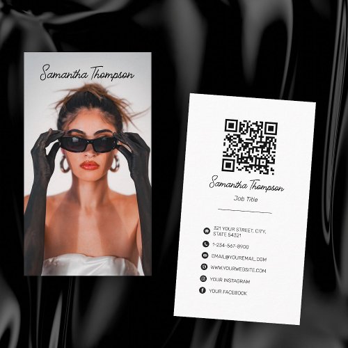 Modern Script Signature Professional Photography  Business Card