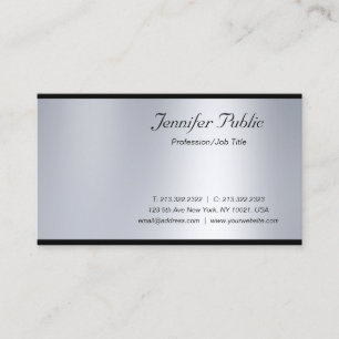 Modern Script Silver Luxury Professional Graceful Business Card