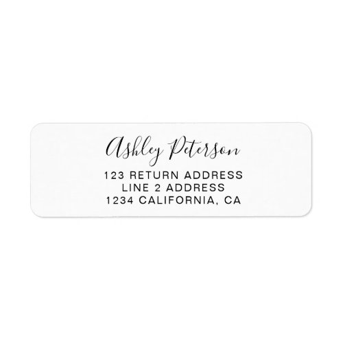 Modern script simple black and white minimalist label