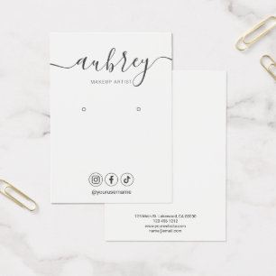 Modern Script Simple Earring Display