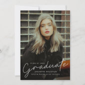 Modern Script Simple Photo Graduation Invitations (Front)