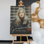 Modern Script Simple Photo Graduation Welcome Foam Board<br><div class="desc">Modern Script Simple Photo Graduation Welcome Foam Board. A great way to showcase your graduate. Click the personalize/edit with design tool button to customize this design.</div>