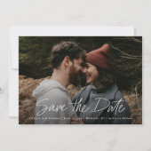 Modern Script Simple Photo  Save The Date (Front)