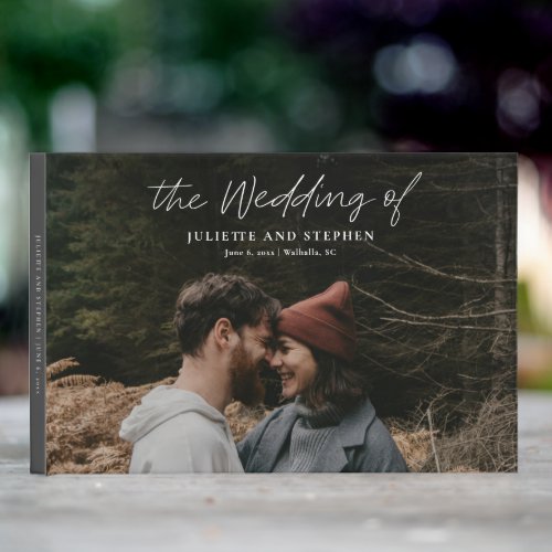 Modern Script Simple Photo Wedding  Guest Book