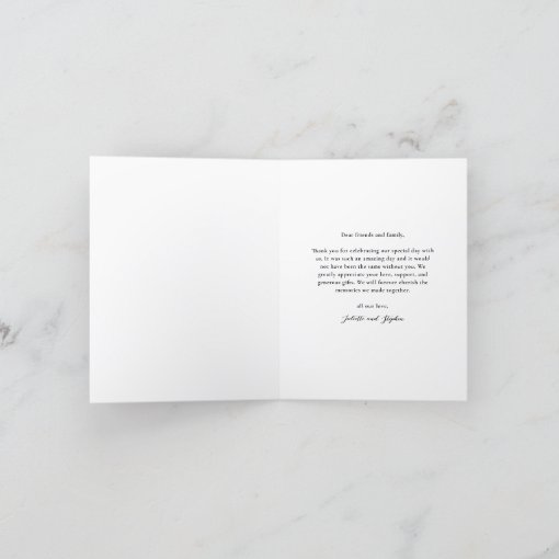 Modern Script Simple Photo Wedding Thank You Card | Zazzle